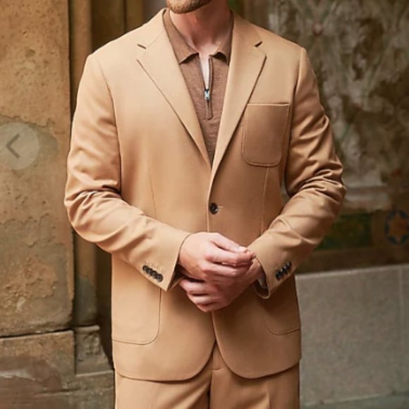 Express Other - EXPRESS Slim Solid Camel Flannel Suit Jacket